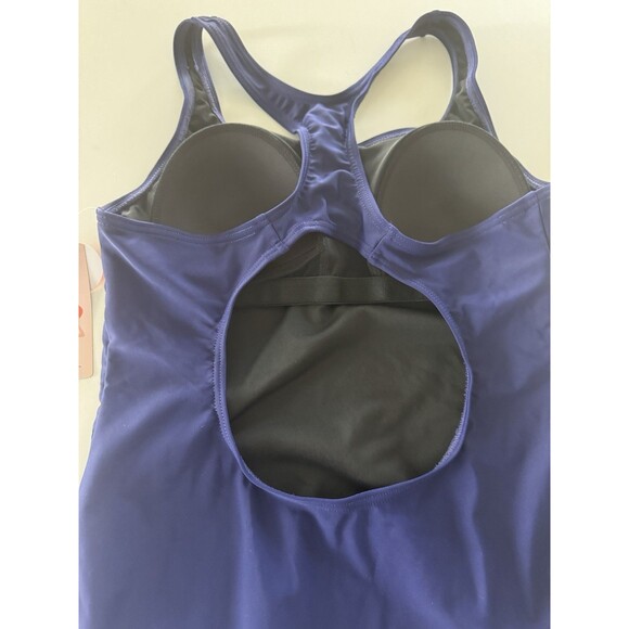 Women's Swimsuit  Pro Solid Adult athletic swimsuit slimming blue size Medium - Picture 8 of 10